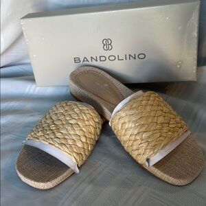 Bandolino Tan Espadrille Woven Slides